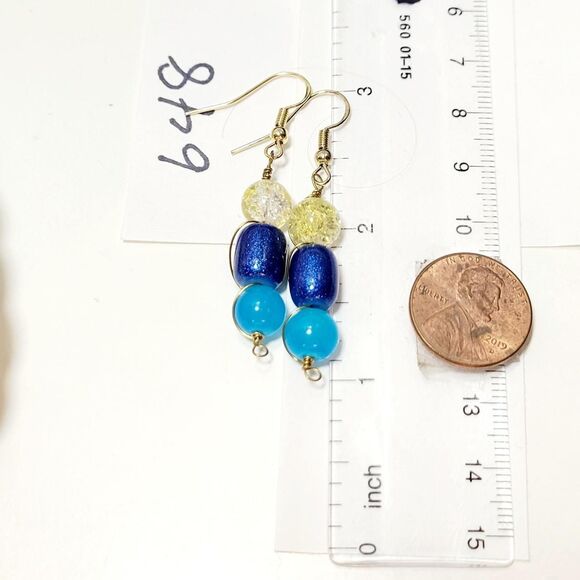 Artisan earrings  648# NEW bohemian Vintage glass earrings Y2k earrings retro c - Picture 3 of 3